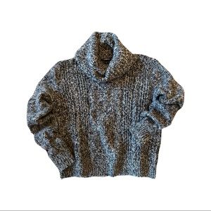 Express Cropped Boxy Cowl Neck Sweater